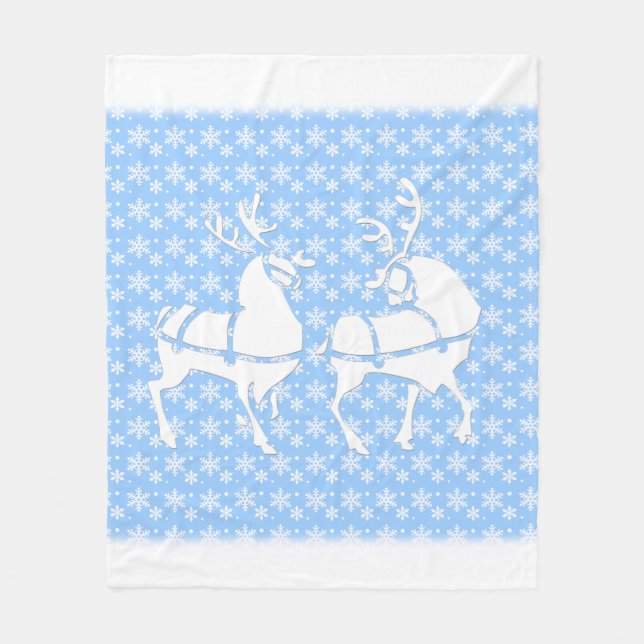 Christmas Blanket Holiday Snowflake Fleece Blanket (Front)