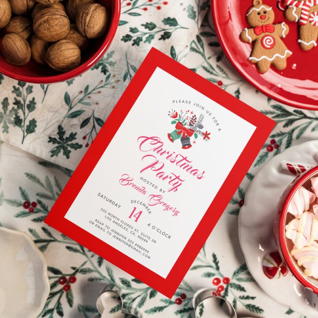 Christmas Bless & Flowers Bouquet Dinner Party Invitation (Creator Uploaded)