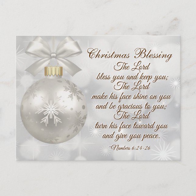 Christmas Blessing Bible Verse Numbers 6 24-26 Postcard (Front)