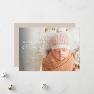 Christmas Blessing Holiday Birth Announcement