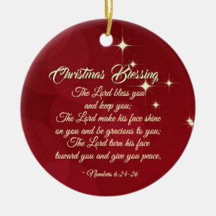 Christmas Blessing Lord Bless You Numbers 6:24-26 Ceramic Tree Decoration