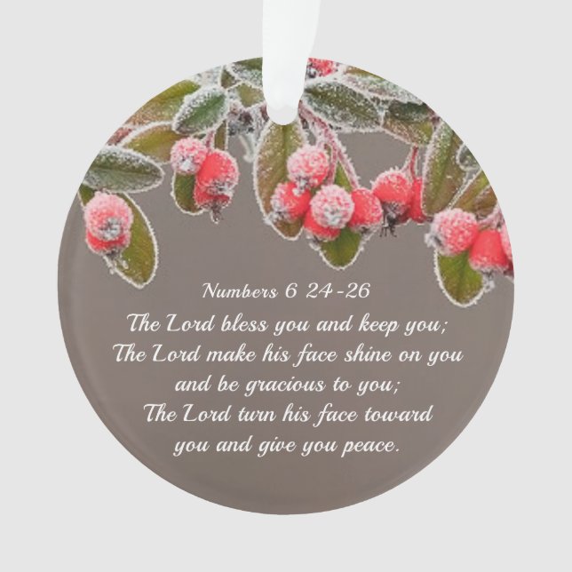 Christmas Blessing Numbers 6:24-26 Lord Bless You Ornament (Front)