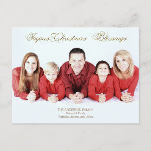 Christmas Blessing Photo Religious Simple  Holiday Postcard