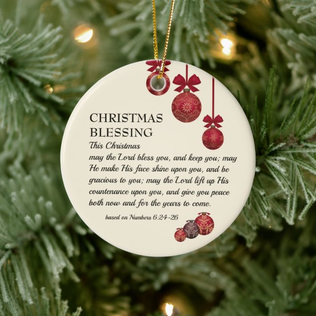 Christmas Blessing | THE LORD BLESS YOU | Festive Ceramic Tree Decoration (Tree)