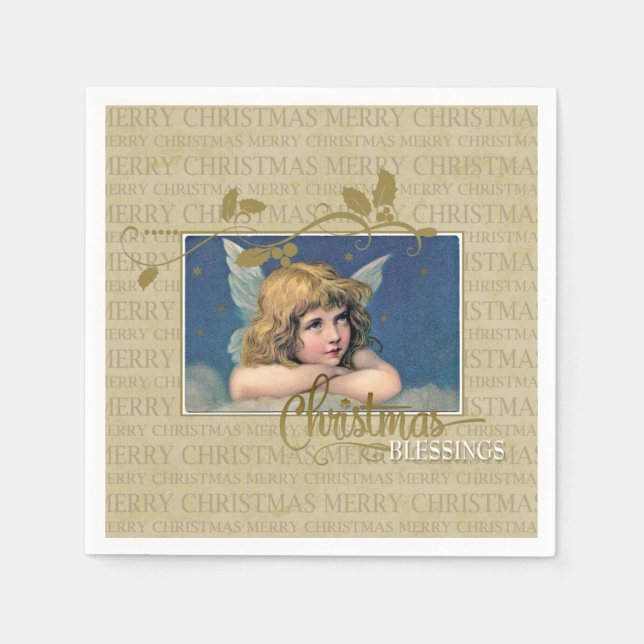 Christmas Blessings Angel Napkin (Front)