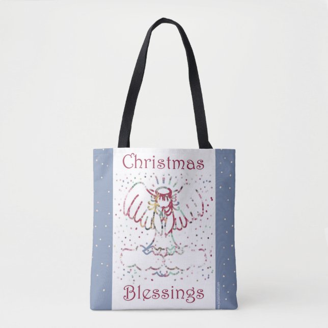 Christmas Blessings Angel Tote Bag (Front)