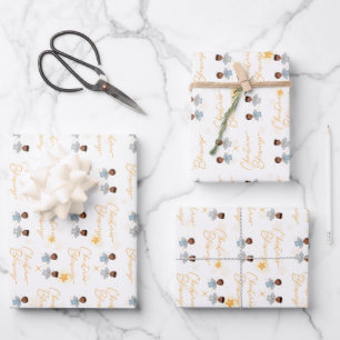 Christmas Blessings Angel Wrapping Paper - Boys