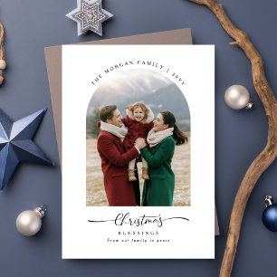 Christmas Blessings Arch Family Photo Holiday Card