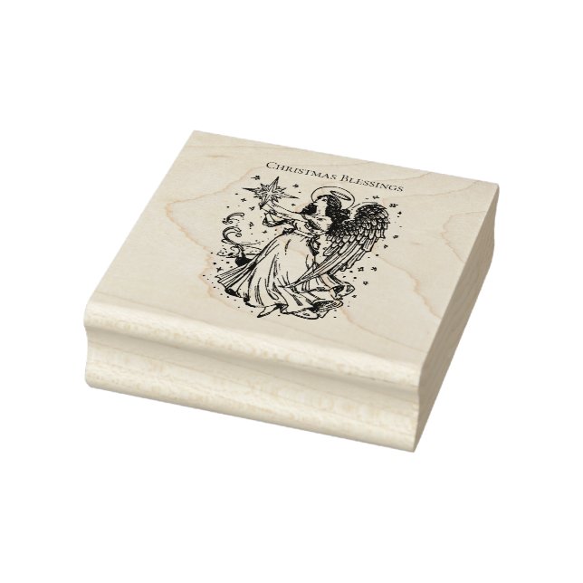 Christmas Blessings Celestial Angel Rubber Stamp (Stamp)