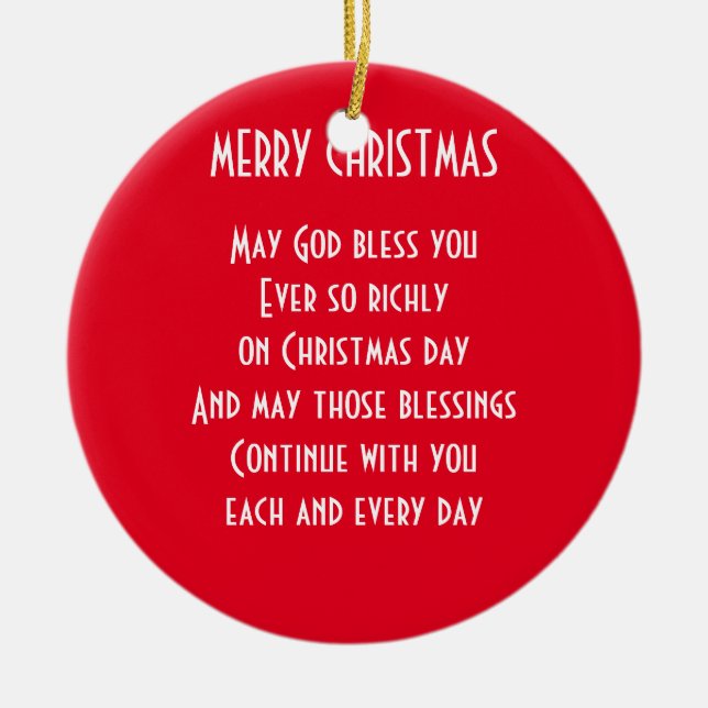 CHRISTMAS BLESSINGS CERAMIC TREE DECORATION (Front)