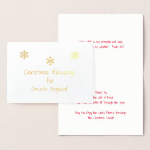 Christmas Blessings Church Organist Foil Card
