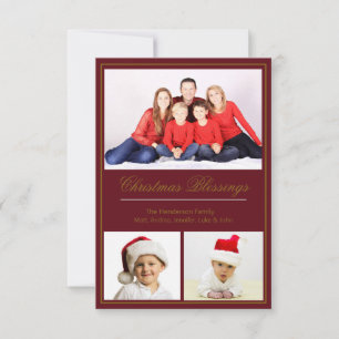 Christmas Blessings Custom Family Photo Card