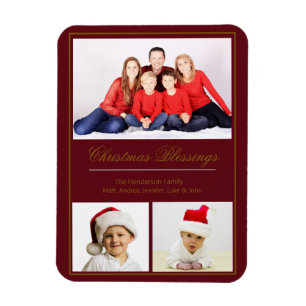 Christmas Blessings Custom Family Photo Magnet