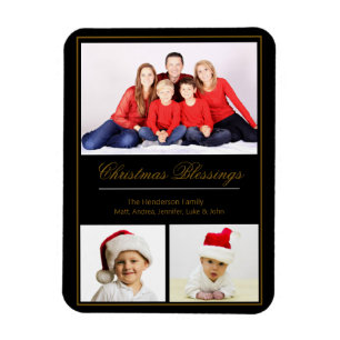 Christmas Blessings Custom Family Photo Magnet