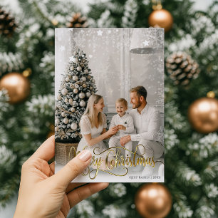 Christmas Blessings Elegant Holiday Photo Card