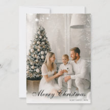 Christmas Blessings Elegant Holiday Photo Card
