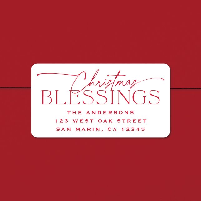 Christmas Blessings Elegant Holiday Return Address Label (Creator Uploaded)