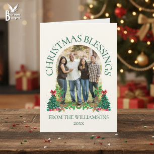 CHRISTMAS BLESSINGS Family Photo Card