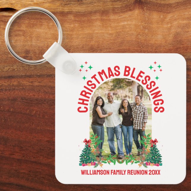 CHRISTMAS BLESSINGS FAMILY REUNION Matching Group  Key Ring (Front)