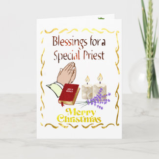 Christmas Blessings for a Priest. Holiday Card