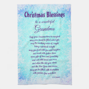Christmas Blessings Grandma Kitchen Towels