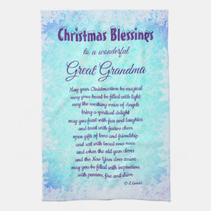 Christmas Blessings Great Grandma Kitchen Towels