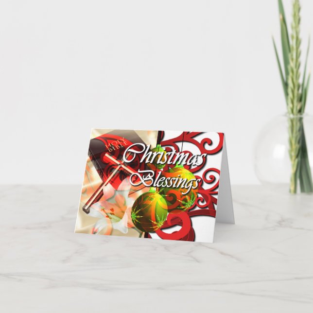 Christmas Blessings Holiday Card (Front)