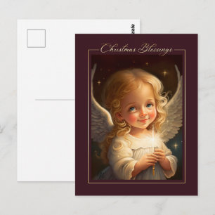 Christmas Blessings. Little Christmas Angel Postcard