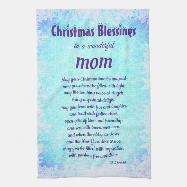 Christmas Blessings MOM Kitchen Towels (Vertical)