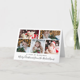 Christmas Blessings   Multi Photo Grid Holiday Card
