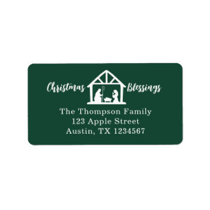 Christmas Blessings Nativity Green Label