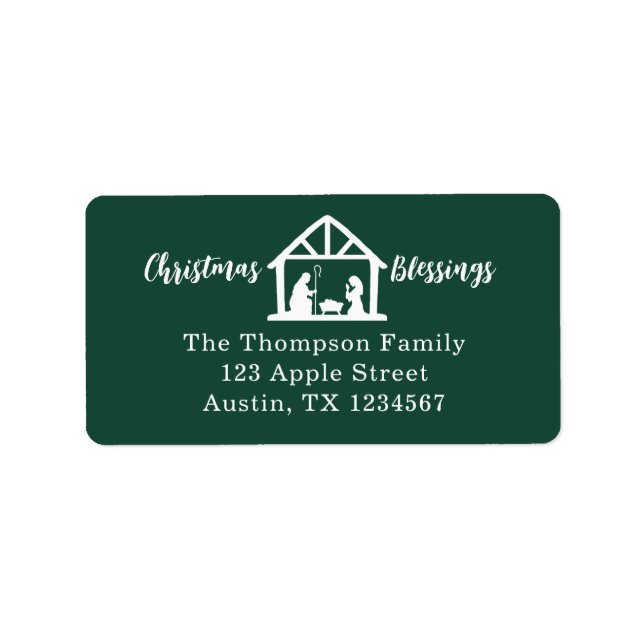 Christmas Blessings Nativity Green Label (Front)