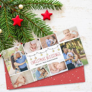 Christmas Blessings Photo Collage Holiday Card