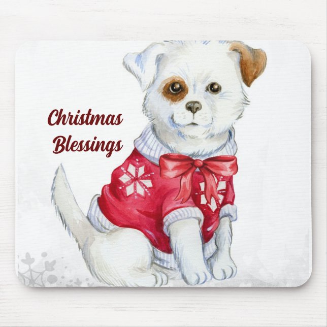 Christmas Blessings Puppy Mousepad (Front)