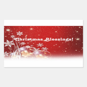Christmas Blessings Rectangular Sticker