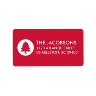 Christmas Blessings Red Holiday Christmas Label