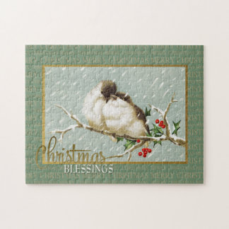 Christmas Blessings SnowBirds Vintage Reproduction Jigsaw Puzzle
