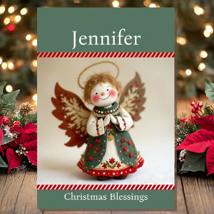 Christmas Blessings Sweet Angel Add Name Medium Gift Bag