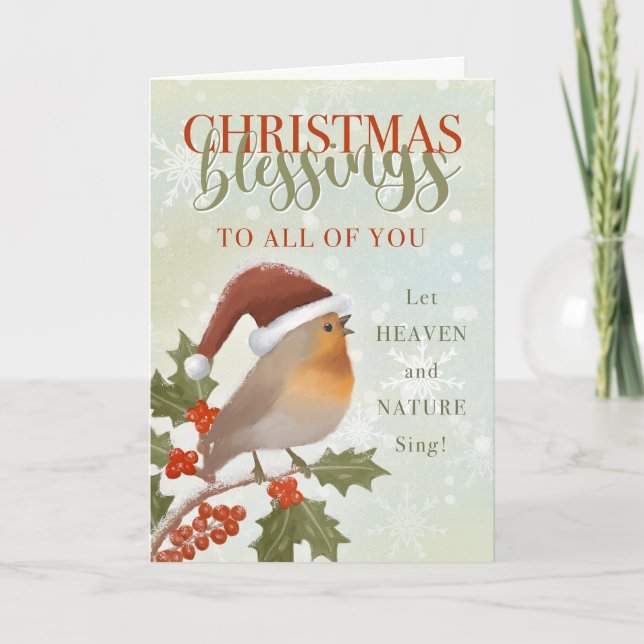 Christmas Blessings To All Heaven and Nature Sing Card (Front)