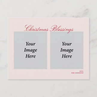 Christmas Blessings Two Photo Holiday Postcard