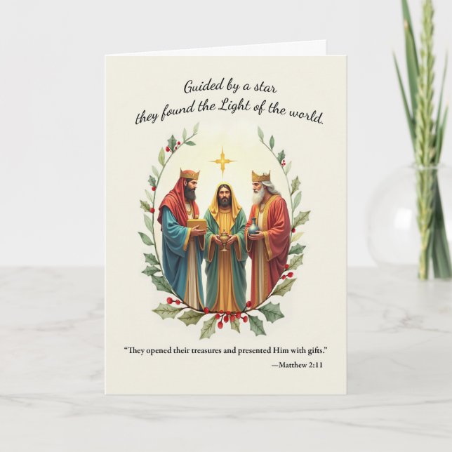 Christmas Blessings with the Wise Men Scripture Card (Front)