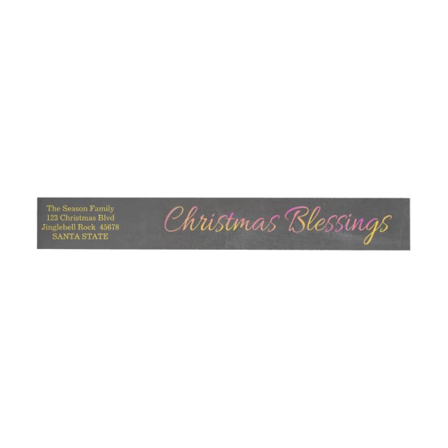 Christmas Blessings Wraparound Address Label (Individual)