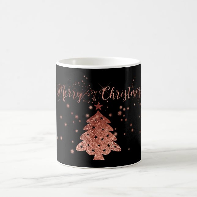 Christmas Bling Pink and Black Coffee Mug (Center)