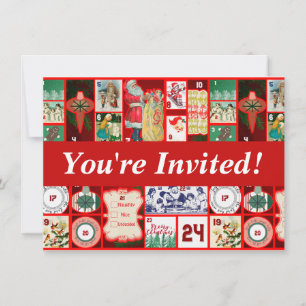 Christmas Block Advent Illustration Square Art Invitation