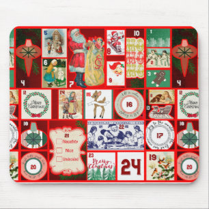 Christmas Block Advent Illustration Square Art Mouse Mat