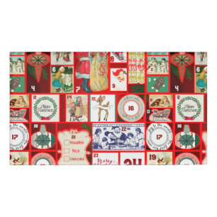 Christmas Block Advent Illustration Square Art Name Tag