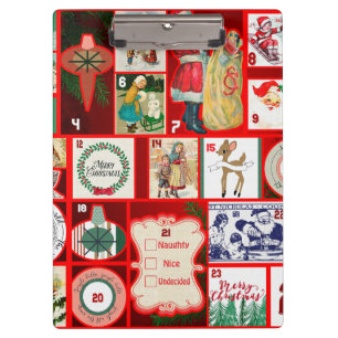 Christmas Block Illustration Squares Clipboard