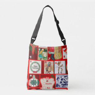 Christmas Block Illustration Squares Crossbody Bag