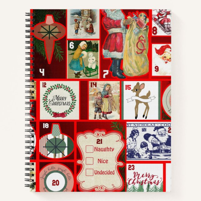 Christmas Block Illustration Squares Notebook (Front)