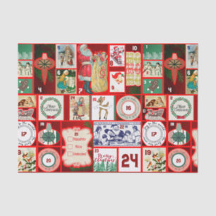Christmas Block Illustration Squares Tissue Paper